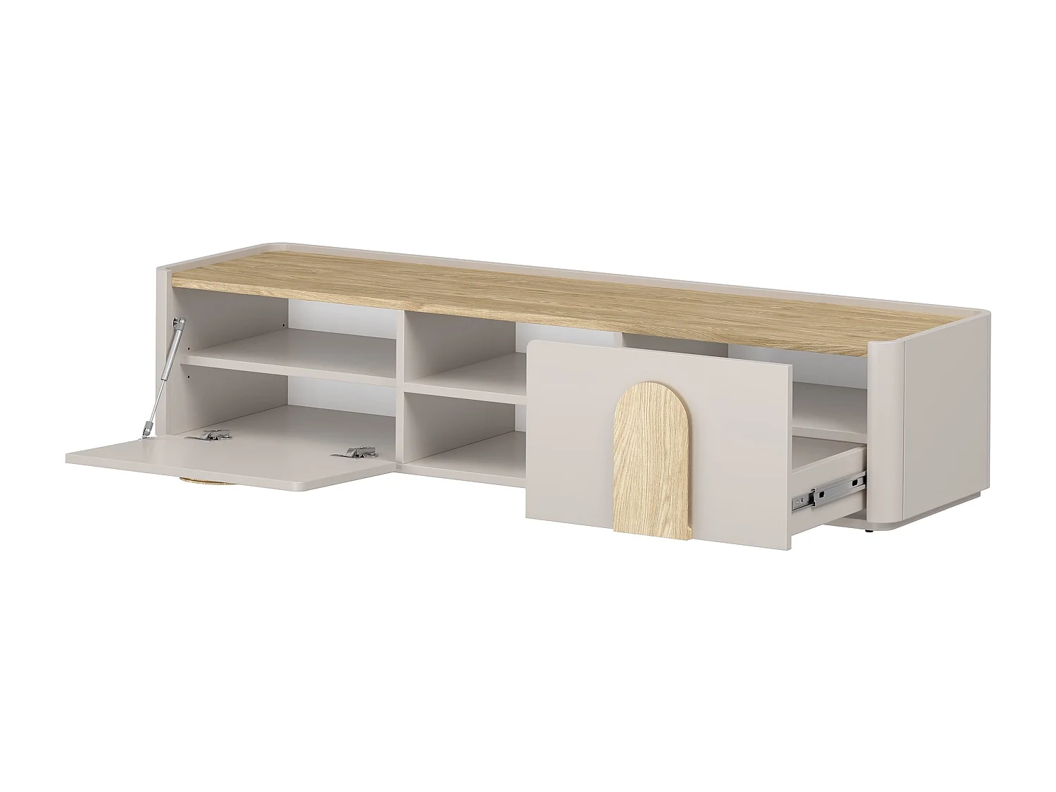 TV-meubel met 1 deur, 2 lades, 200 cm