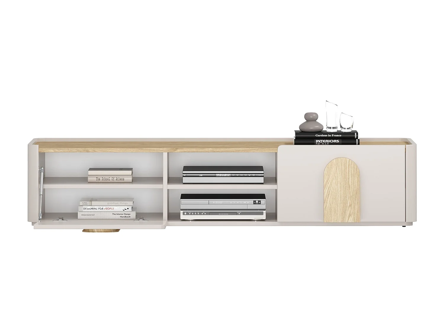 TV-meubel met 1 deur, 2 lades, 200 cm