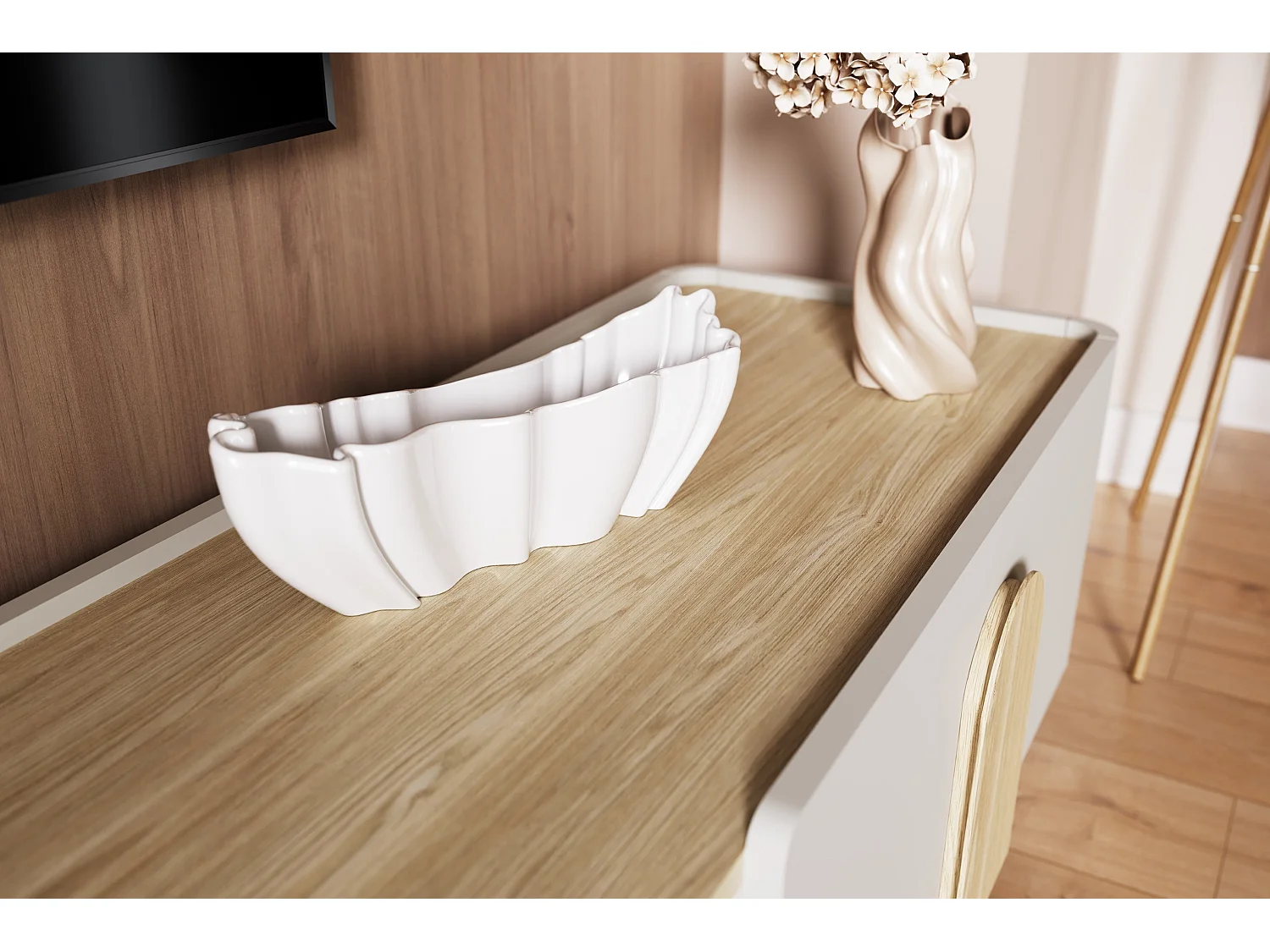 TV-meubel met 1 deur, 2 lades, 200 cm