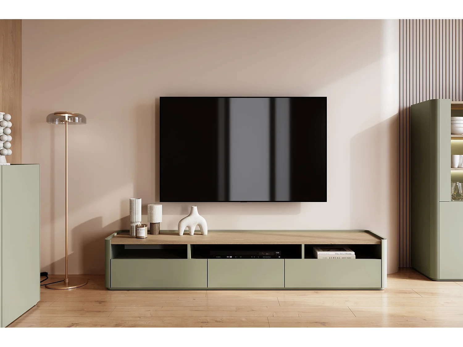 TV-Schrank mit 1 Tür und 2 Schubladen