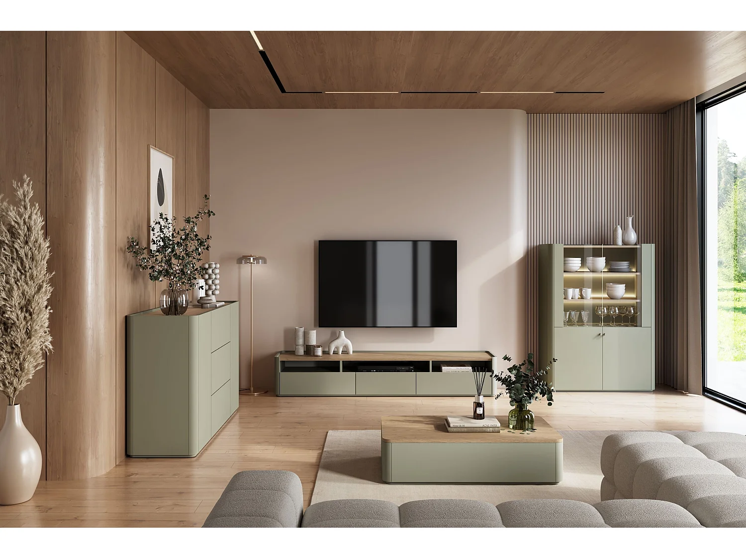 TV-Schrank mit 1 Tür und 2 Schubladen