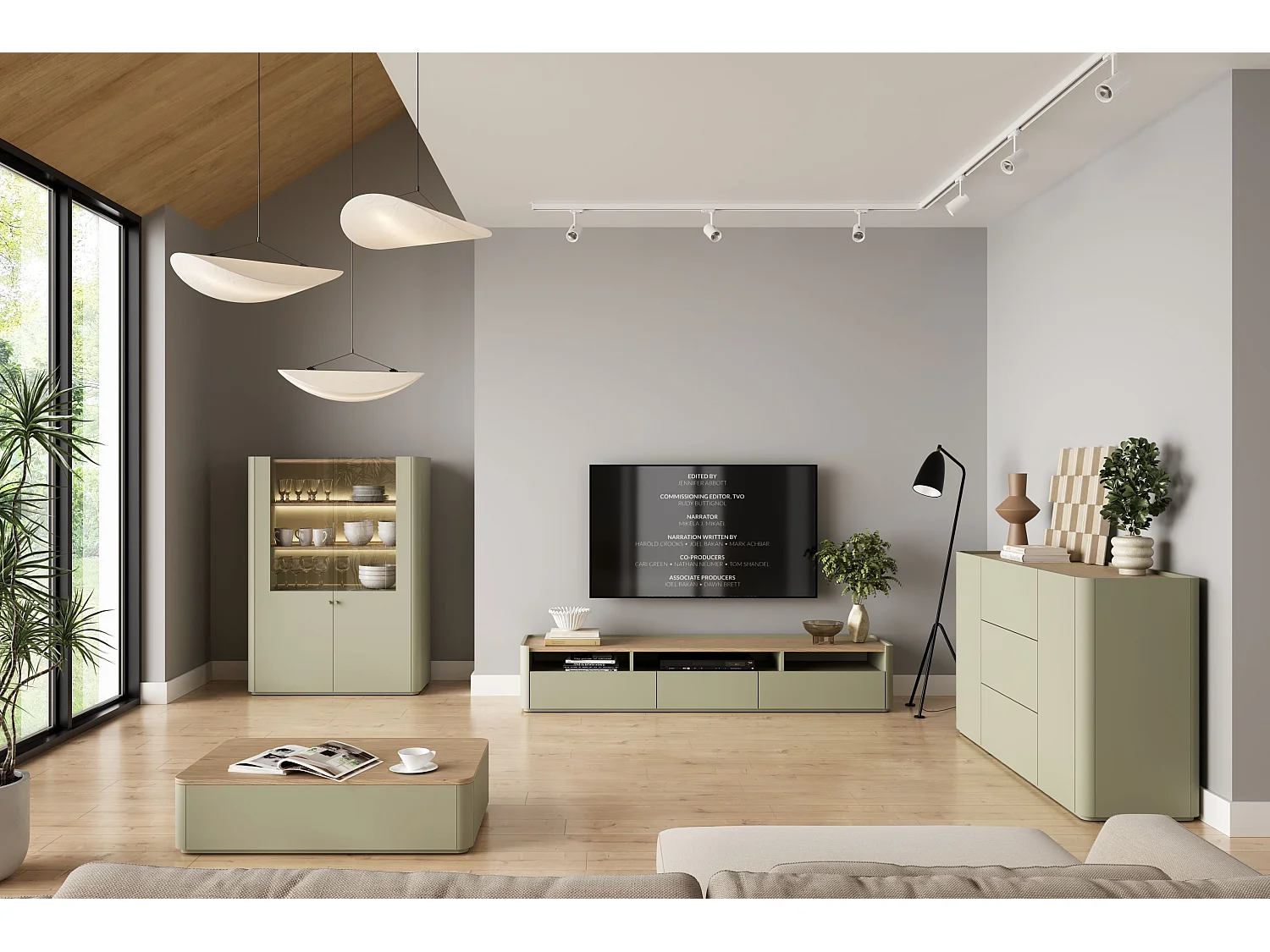 TV-Schrank mit 1 Tür und 2 Schubladen