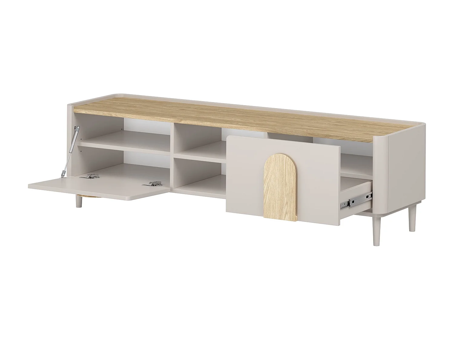 TV-meubel met 1 deur, 2 lades, 200 cm
