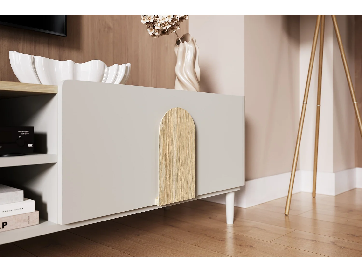 TV-meubel met 1 deur, 2 lades, 200 cm