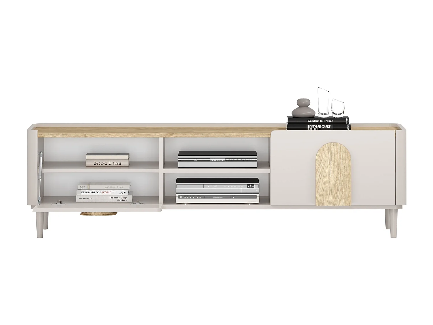 TV-meubel met 1 deur, 2 lades, 200 cm