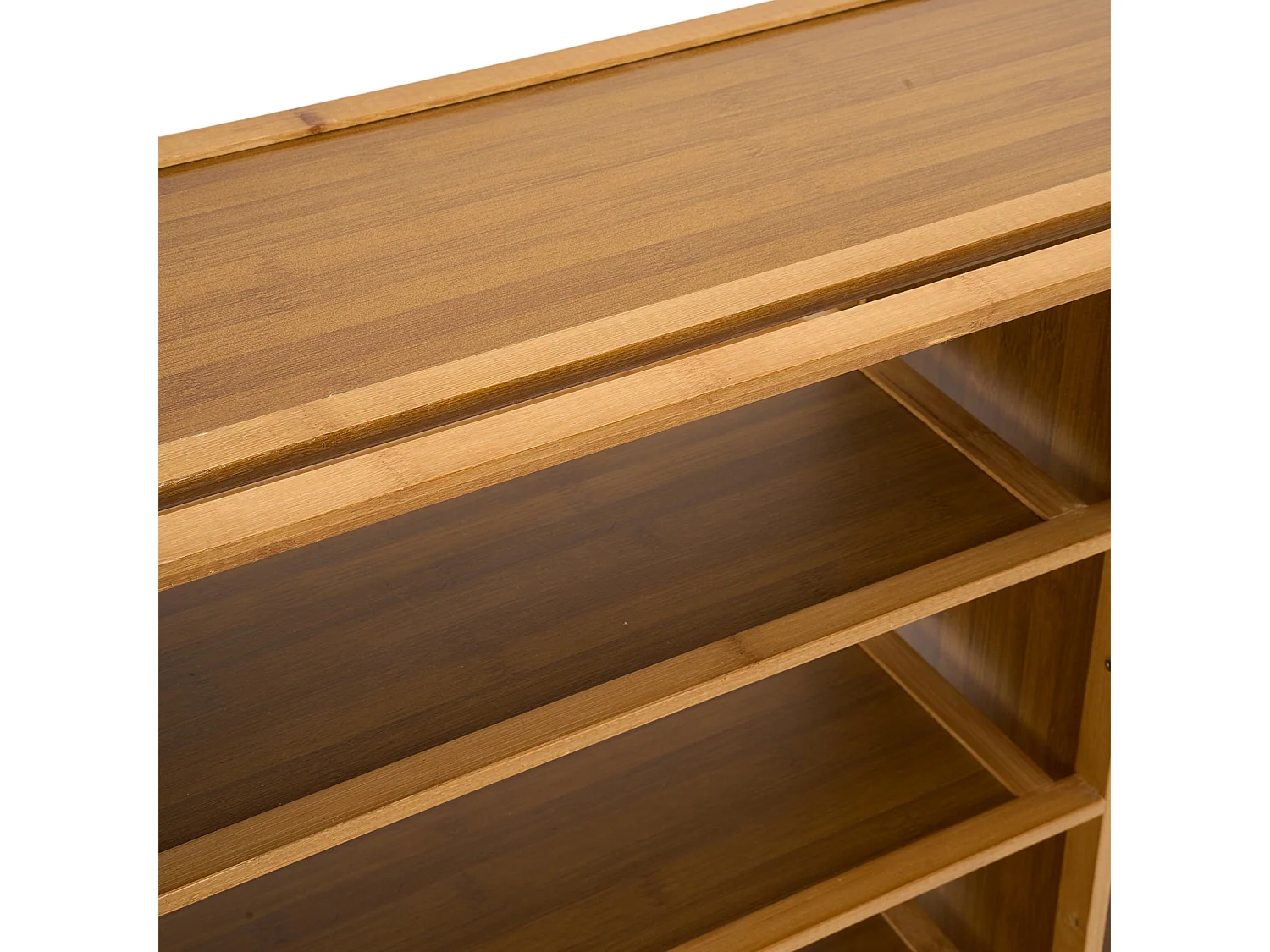 7-Tier Natural Bamboo Shoe Rack with Dust Cover - 97cm