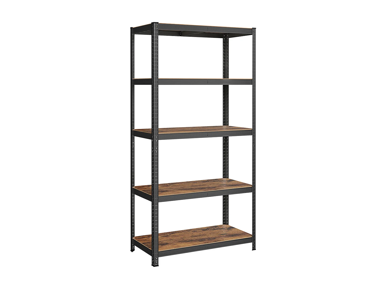 SONGMICS Reol, 50 x 100 x 200 cm, 875 kg belastningskapacitet (175 kg pr. hylde), industrielle, justerbare opbevaringshylder, til stue, køkken, garage, rustik brun