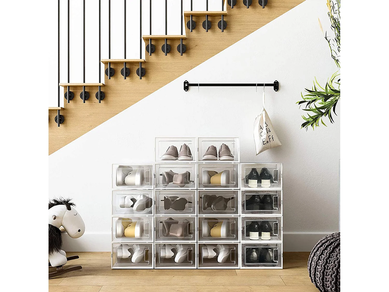 Vikbara skokartonger set om 8 st