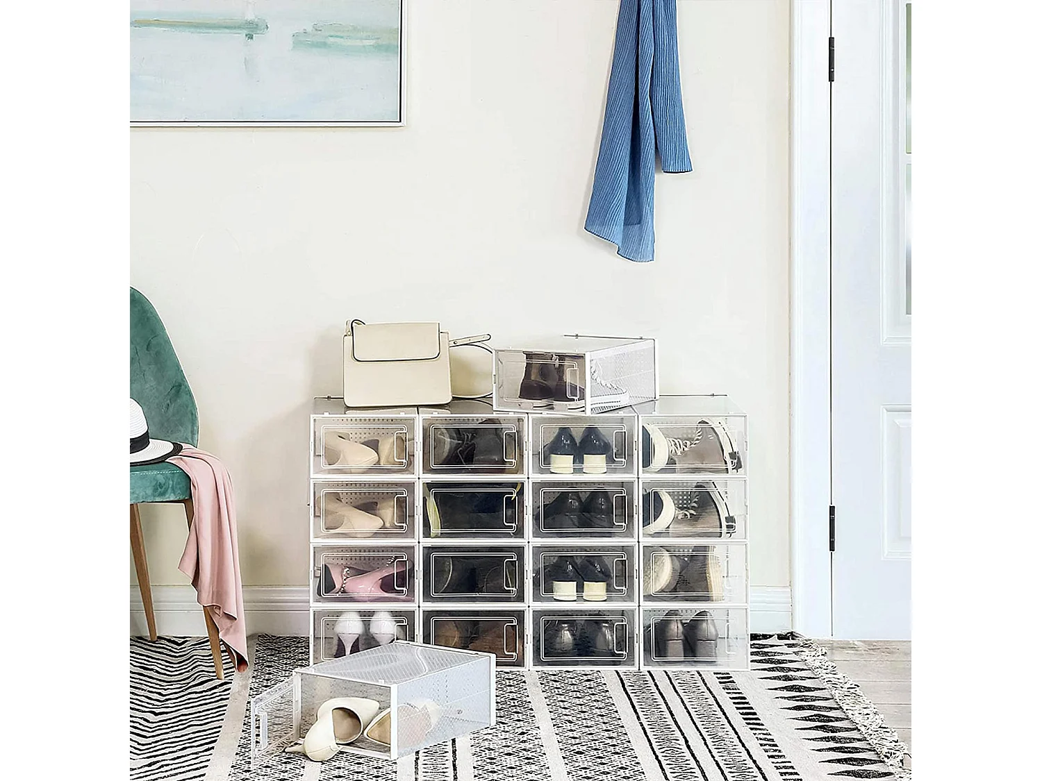 Vikbara skokartonger set om 8 st