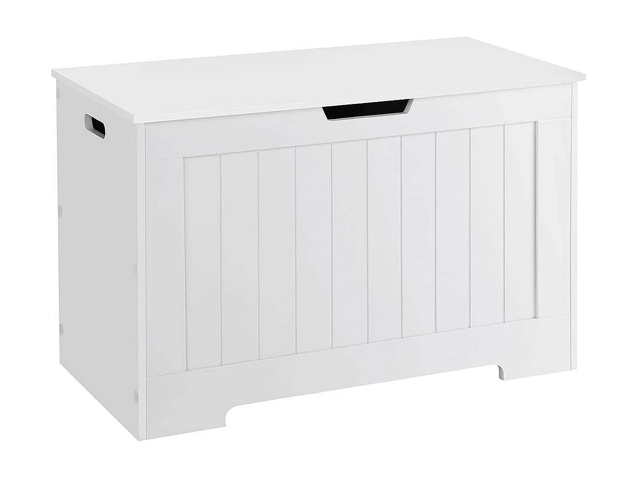 LHS11WT Coffre de rangement à grande capacité pour banc de jouets Blanc, bois d'ingénierie, 76 x 48 x 40 cm (L x H x P)