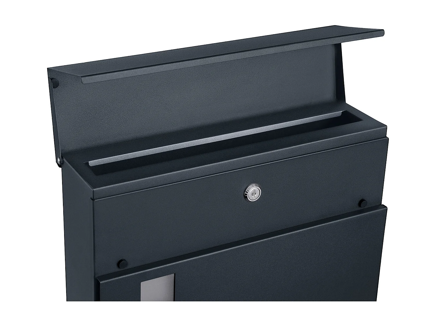 SONGMICS Modern Mailbox, Lockable Wall-Mounted Post Letter Box with Newspaper Holder, Easy to Install, Anthracite Grey GMB052G01