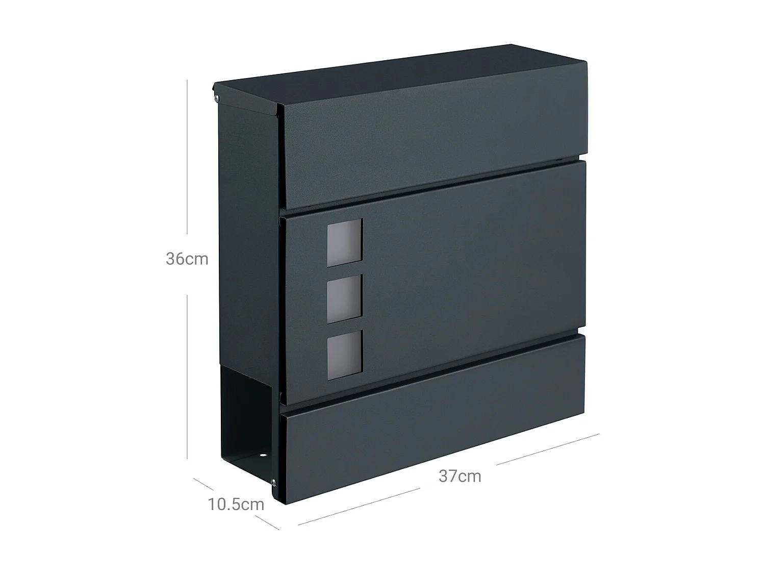 SONGMICS Modern Mailbox, Lockable Wall-Mounted Post Letter Box with Newspaper Holder, Easy to Install, Anthracite Grey GMB052G01