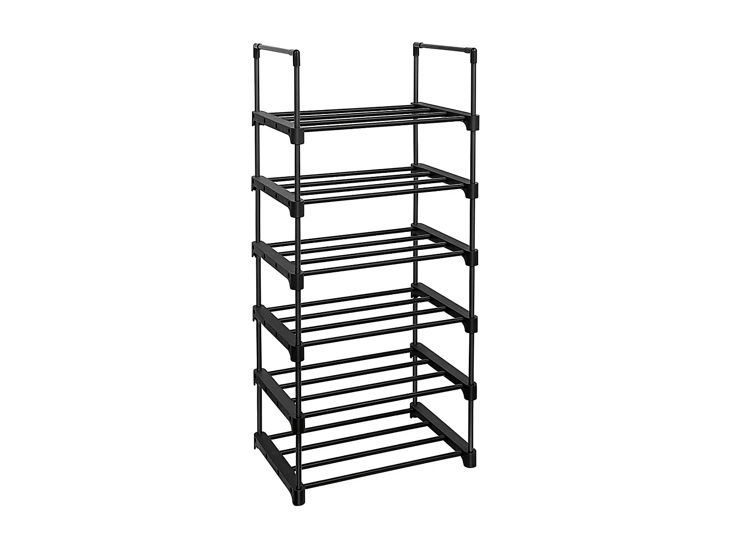 SONGMICS Étagère à chaussures à 6 niveaux, organisateur de rangement de chaussures en fer, design adaptable, étagère peu encombrante et polyvalente, pour entrée