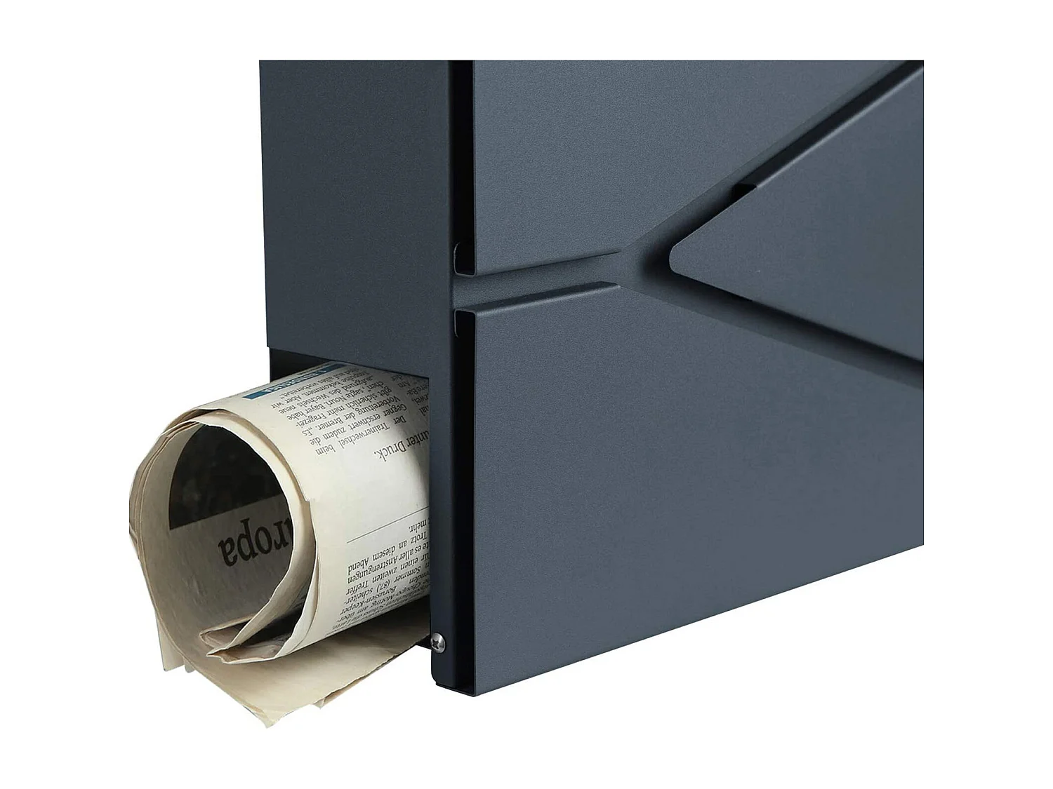 SONGMICS Modern Mailbox, Lockable Wall-Mounted Post Letter Box with Newspaper Holder, Easy to Install, Anthracite Grey GMB051G02