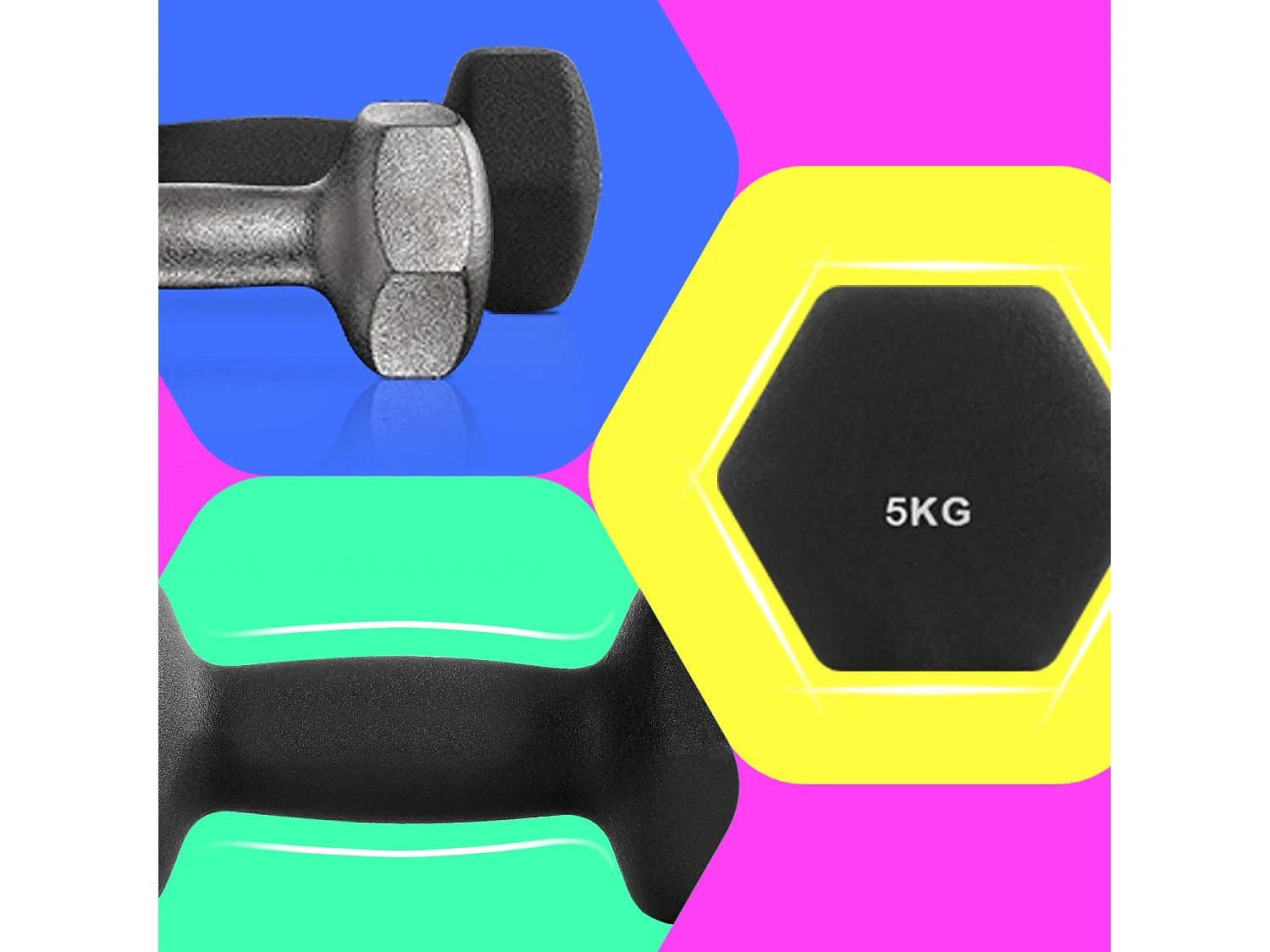 Hantlar, set om 2, 2 x 5 kg