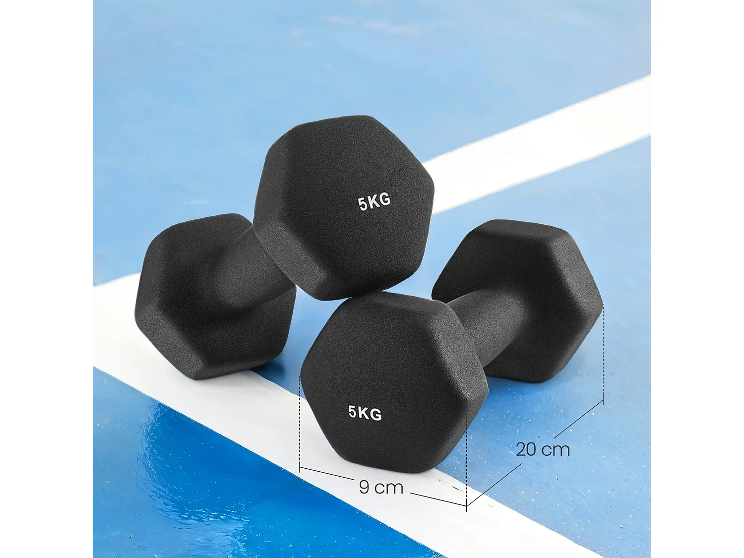 Hantlar, set om 2, 2 x 5 kg