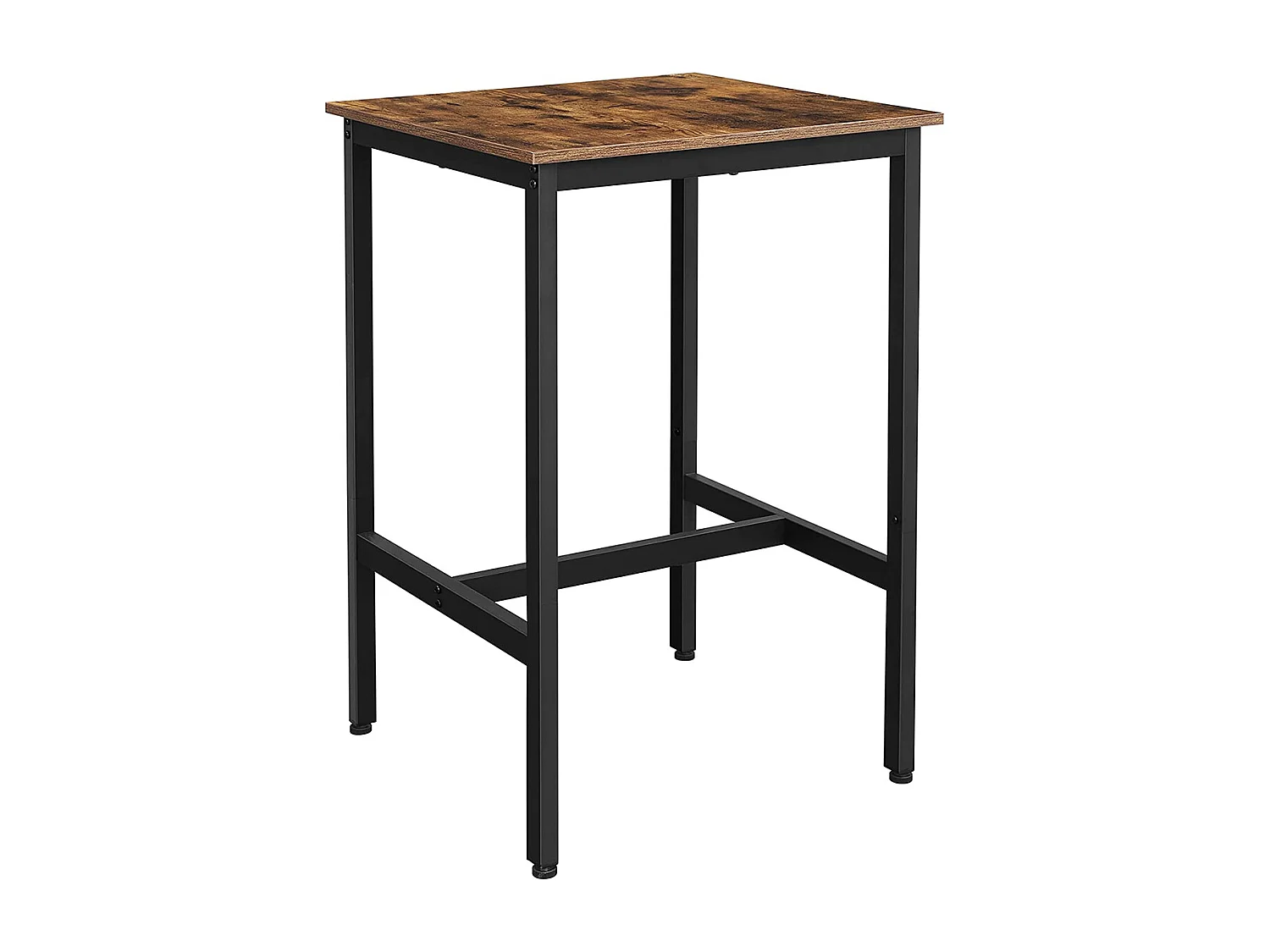 VASAGLE Bar de petit déjeuner, table de bar carrée, structure en acier robuste, 60 x 60 x 90 cm, assemblage facile, pour la cuisine et le salon, style industriel,