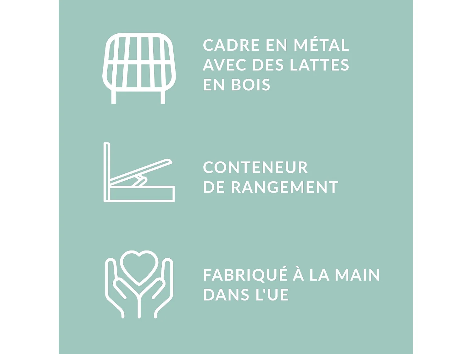 Łóżko ze skrzynią 140 x 200 cm - tkanina pleciona - grafitowy - MAUMERE