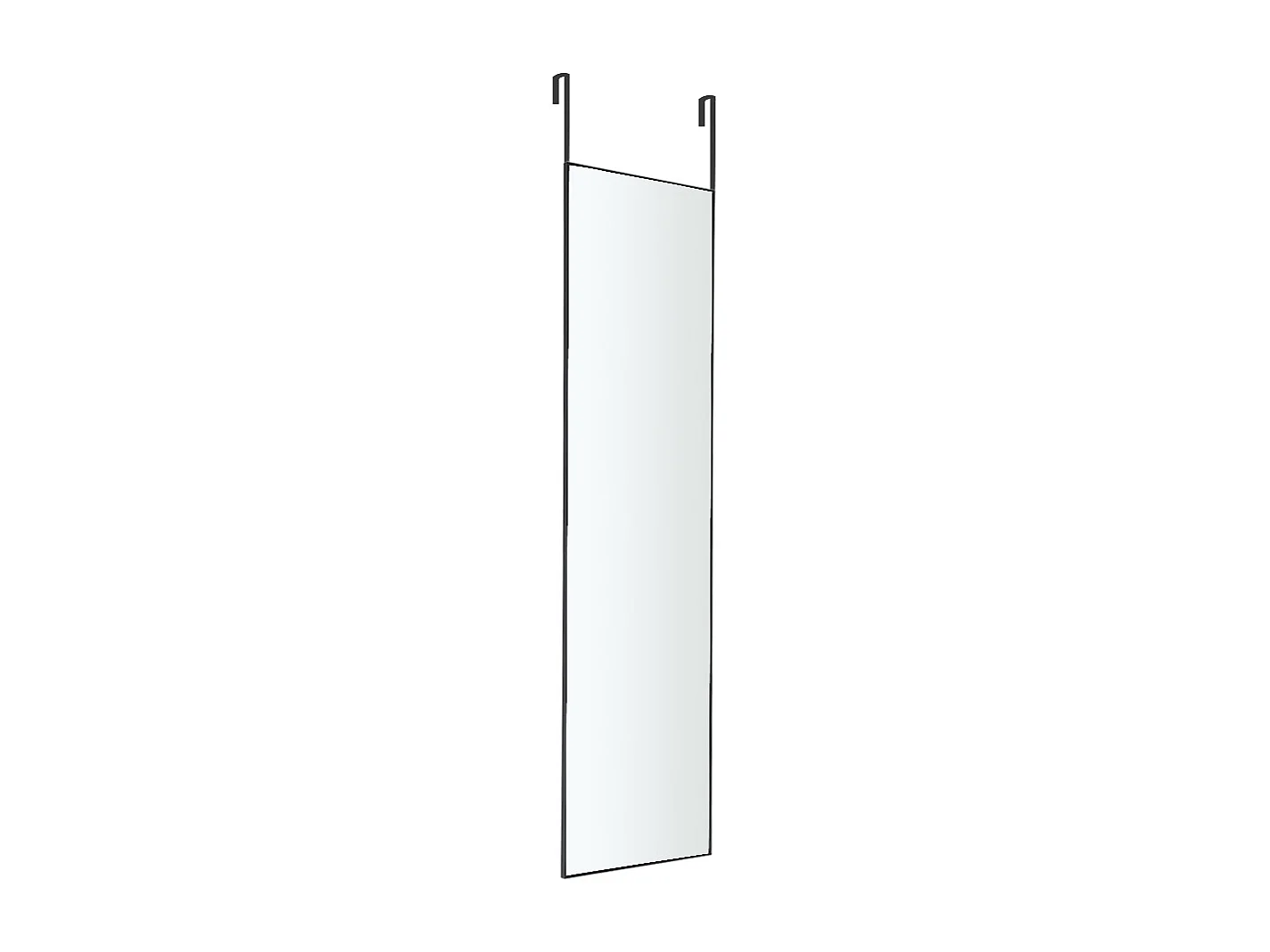 37x147cm Metal Frame Over the Door Full Length Mirror - Black