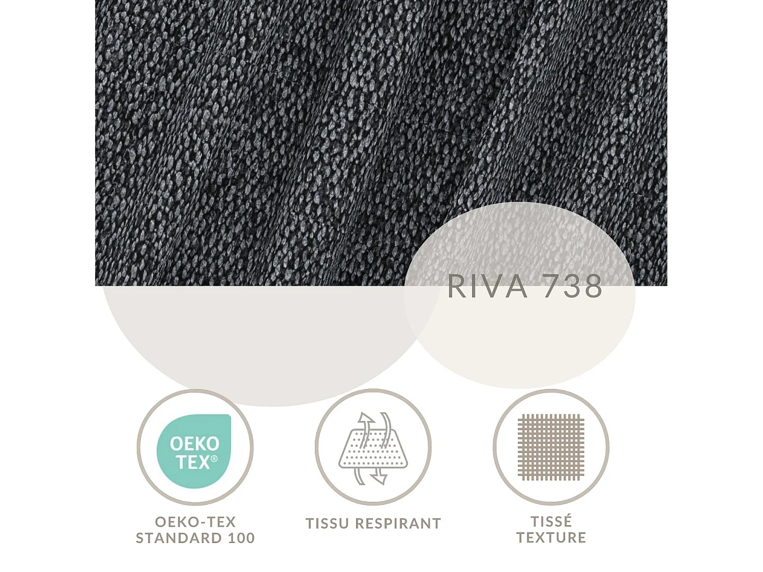 Łóżko ze skrzynią 180 x 200 cm - tkanina pleciona - grafitowy - MAUMERE