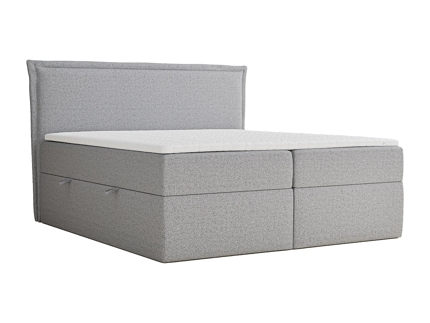 Łóżko z pojemnikiem 160 x 200 cm - z wezgłowiem - pleciona tkanina - beżowy - SAFFRON