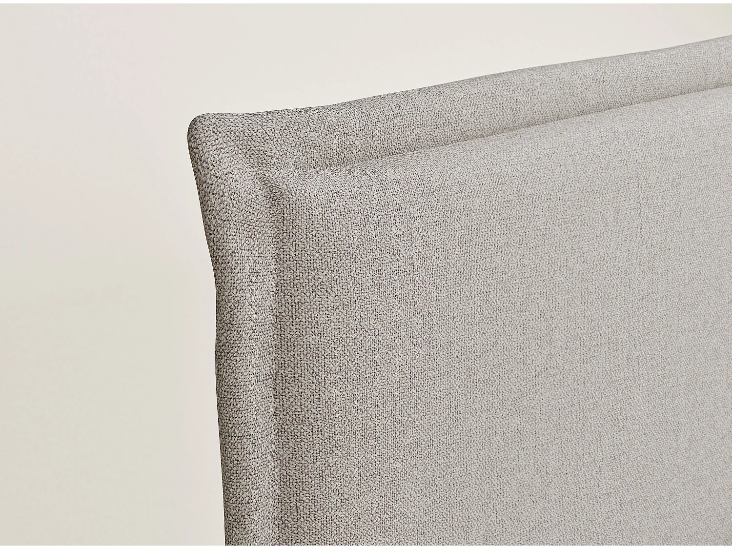 Łóżko z pojemnikiem 200 x 200 cm - z wezgłowiem - pleciona tkanina - jasnobeżowy - SAFFRON