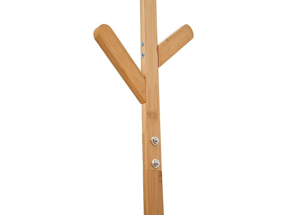 81cm Wooden Coat Rack with Cabinets, Hooks & Side Shelves - Natural