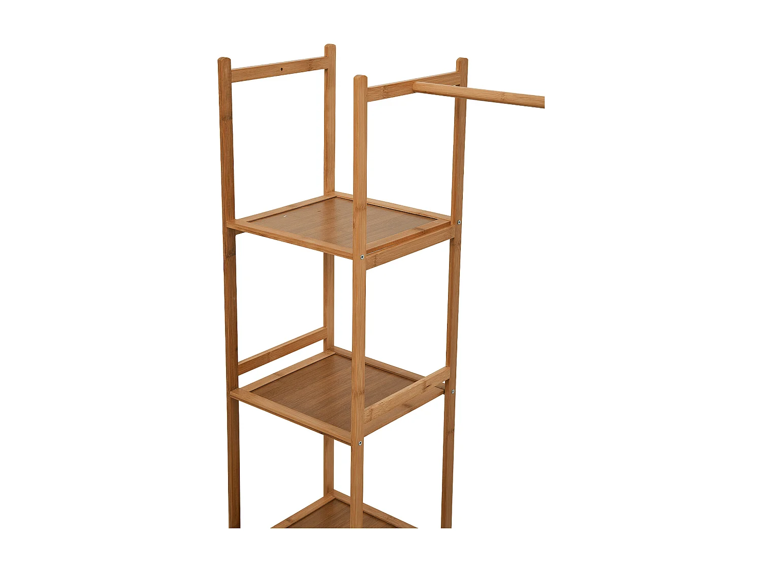 81cm Wooden Coat Rack with Cabinets, Hooks & Side Shelves - Brown