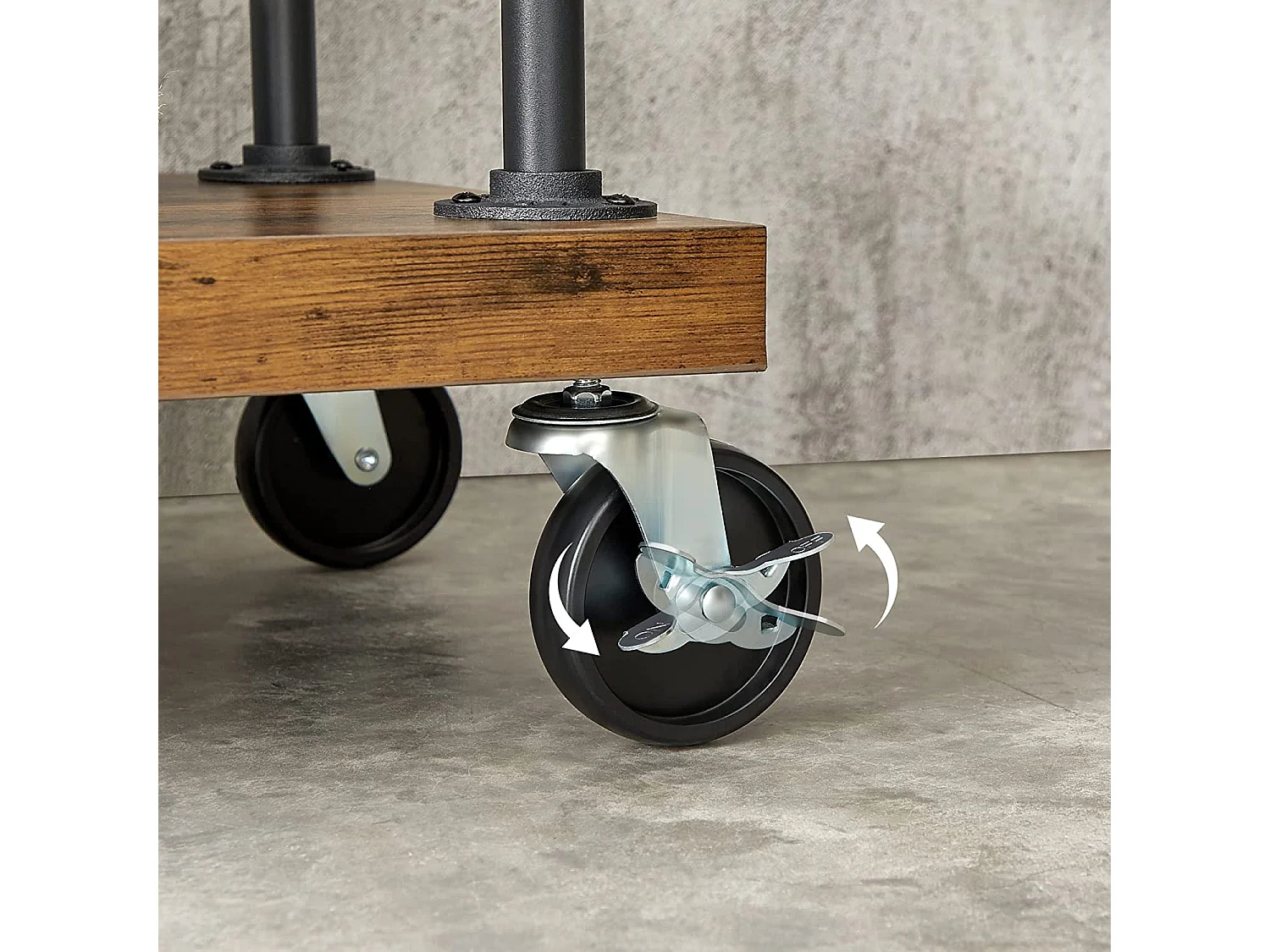Porte-vêtements, porte-vêtements sur roulettes, porte-vêtements à 5 niveaux avec tuyaux en métal, pour chambre à coucher, magasin, buanderie, salon, brun rustique