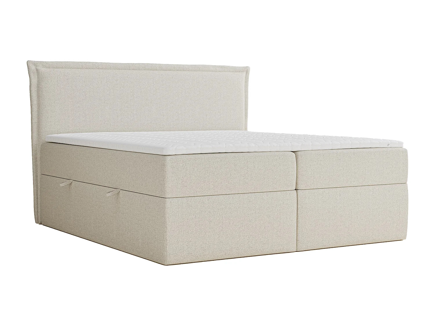 Łóżko z pojemnikiem 160 x 200 cm - z wezgłowiem - pleciona tkanina - niebieskoszary - SAFFRON