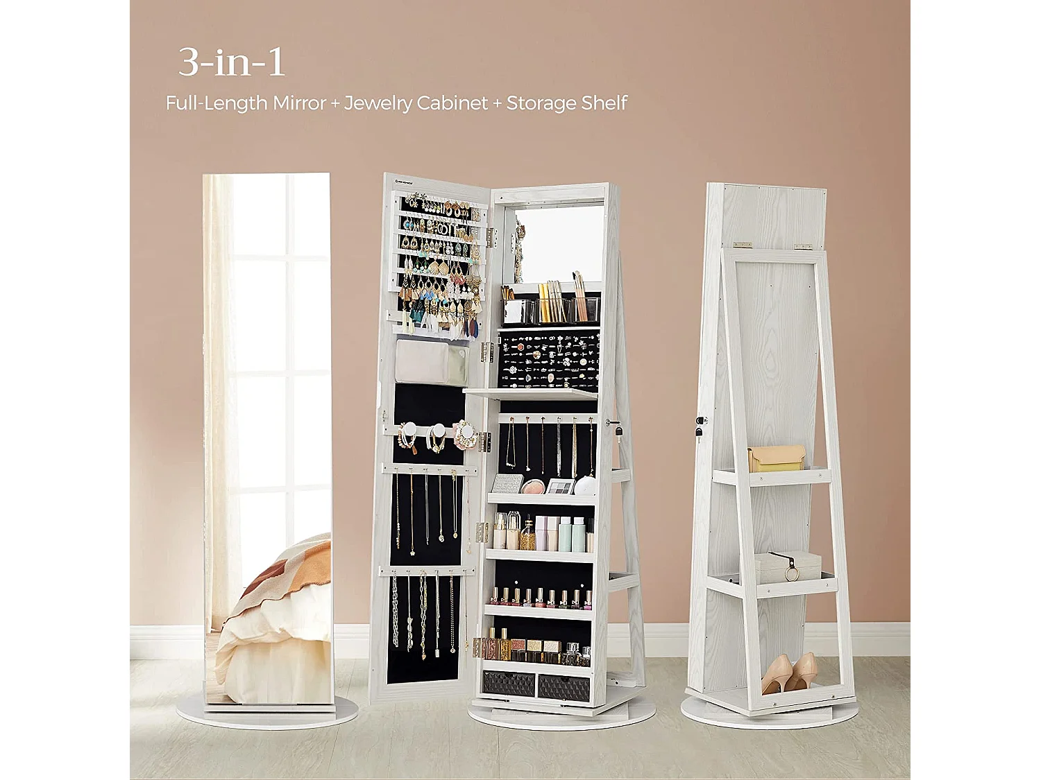 SONGMICS Armoire à bijoux JJC007W01