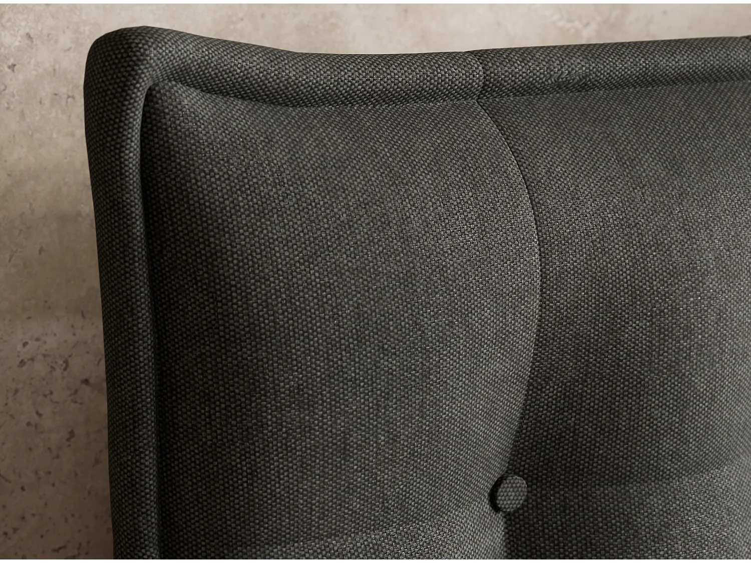 Łóżko boxspring z zagłówkiem + materac + topper - 160x200 cm - grafitowy - FATU