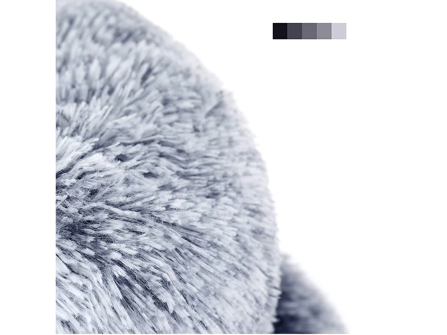 FEANDREA Hundebett, Donut-Katzenbett, flauschiges Beruhigungsbett für Haustiere mit abnehmbarem, waschbarem Bezug, weicher Langplüsch, 60 cm, grau