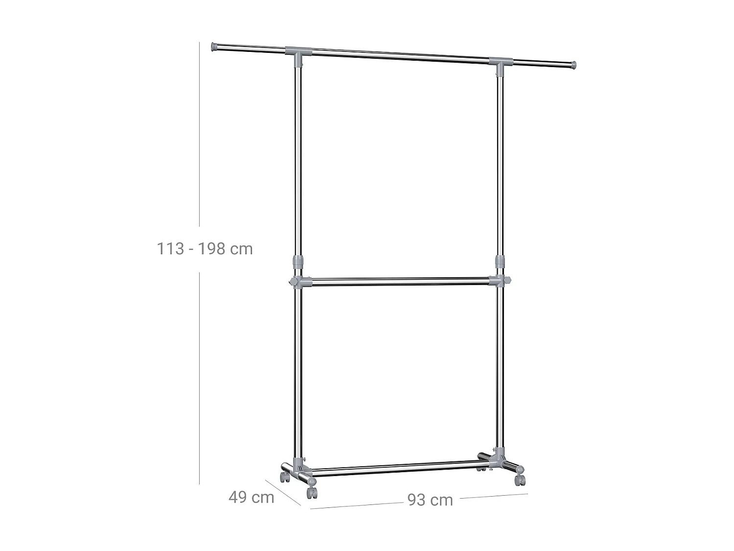 Appendiabiti allungabile 2 aste