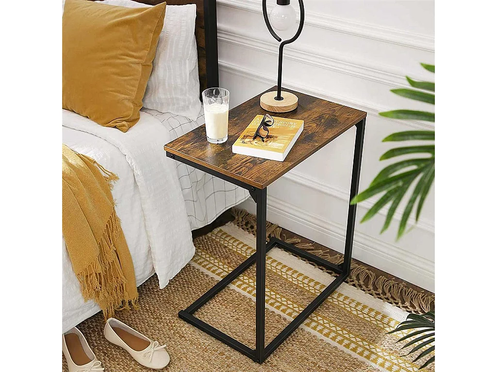 VASAGLE Side Table, Small Sofa Table, End Table, Laptop Table, for Bedroom, Living Room, Work in Bed or on The Sofa, Simple Structure, Stable, Industrial Style,
