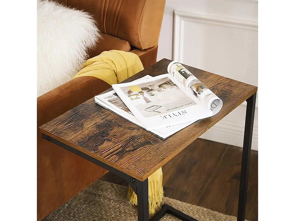 VASAGLE Side Table, Small Sofa Table, End Table, Laptop Table, for Bedroom, Living Room, Work in Bed or on The Sofa, Simple Structure, Stable, Industrial Style,