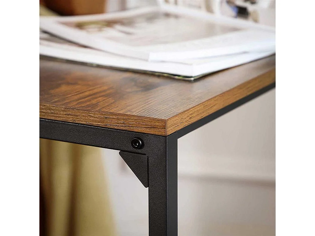 VASAGLE Side Table, Small Sofa Table, End Table, Laptop Table, for Bedroom, Living Room, Work in Bed or on The Sofa, Simple Structure, Stable, Industrial Style,