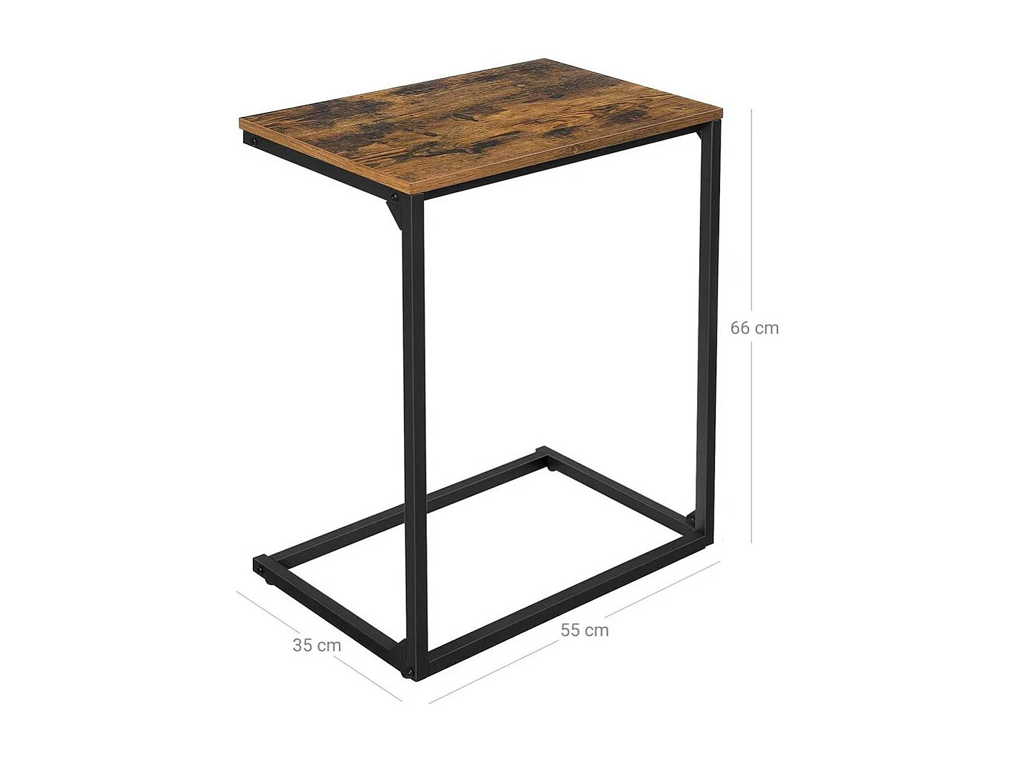 VASAGLE Side Table, Small Sofa Table, End Table, Laptop Table, for Bedroom, Living Room, Work in Bed or on The Sofa, Simple Structure, Stable, Industrial Style,