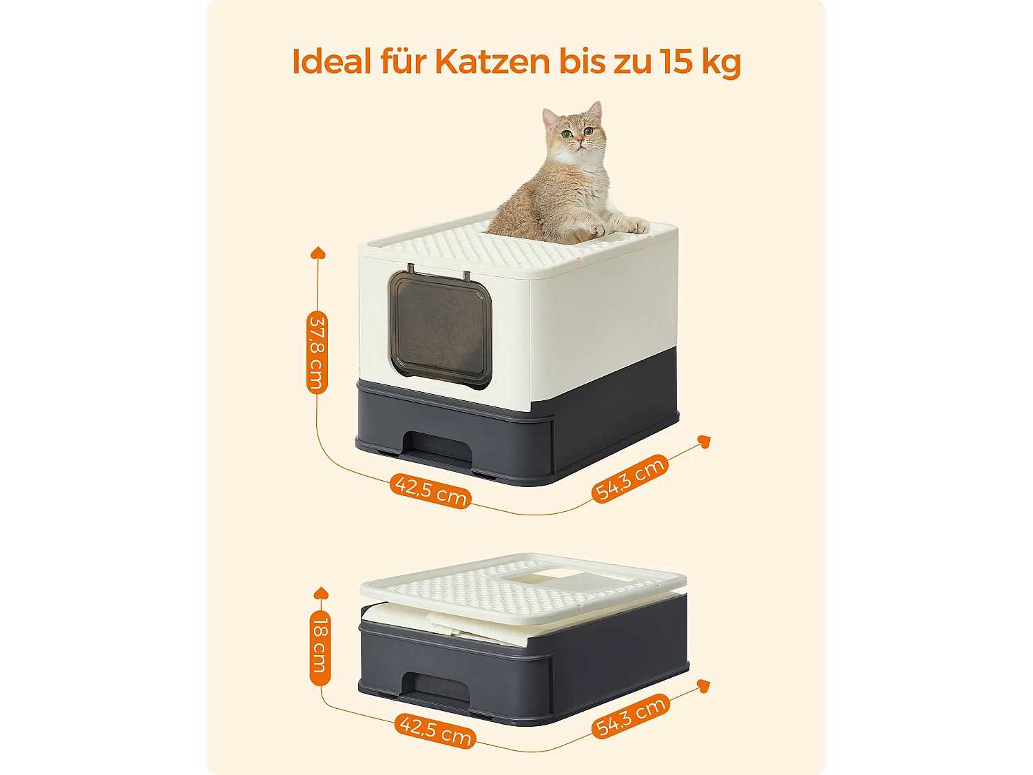 Bac à litière avec couvercle