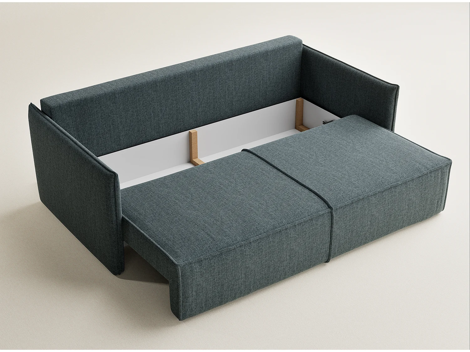 Sofa 3-Sitzer mit Schlaffunktion - Webstoff - blau - OBRA