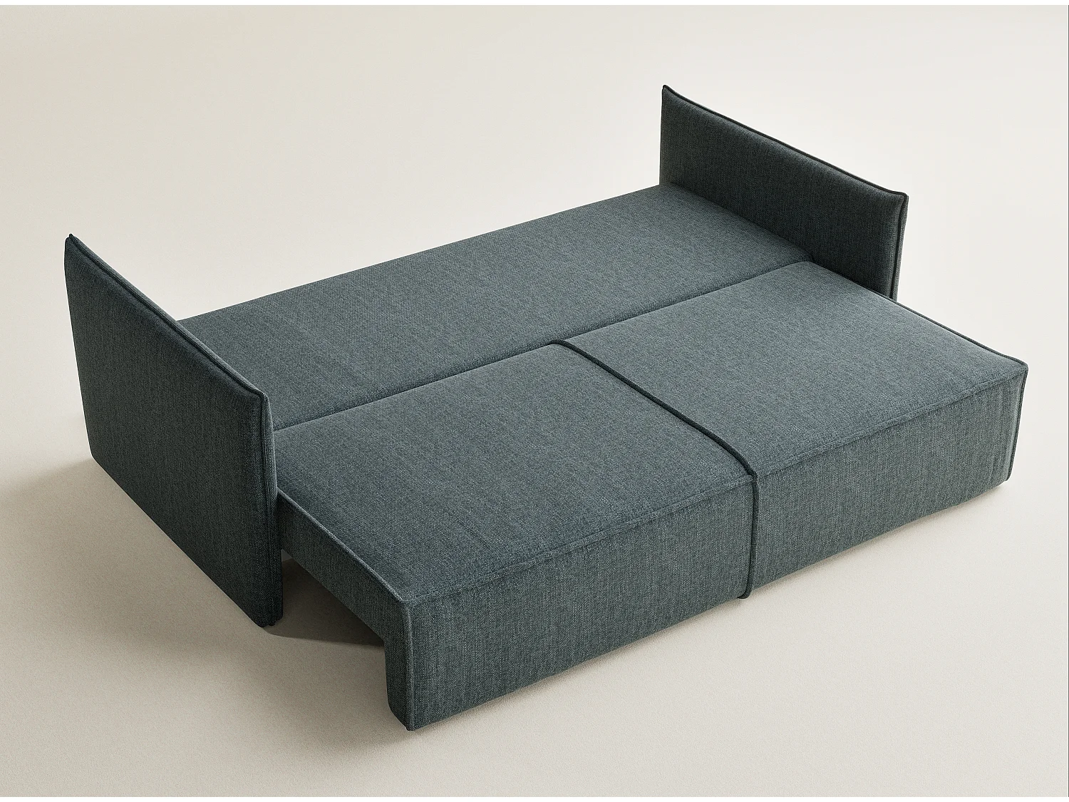 Sofa 3-Sitzer mit Schlaffunktion - Webstoff - blau - OBRA