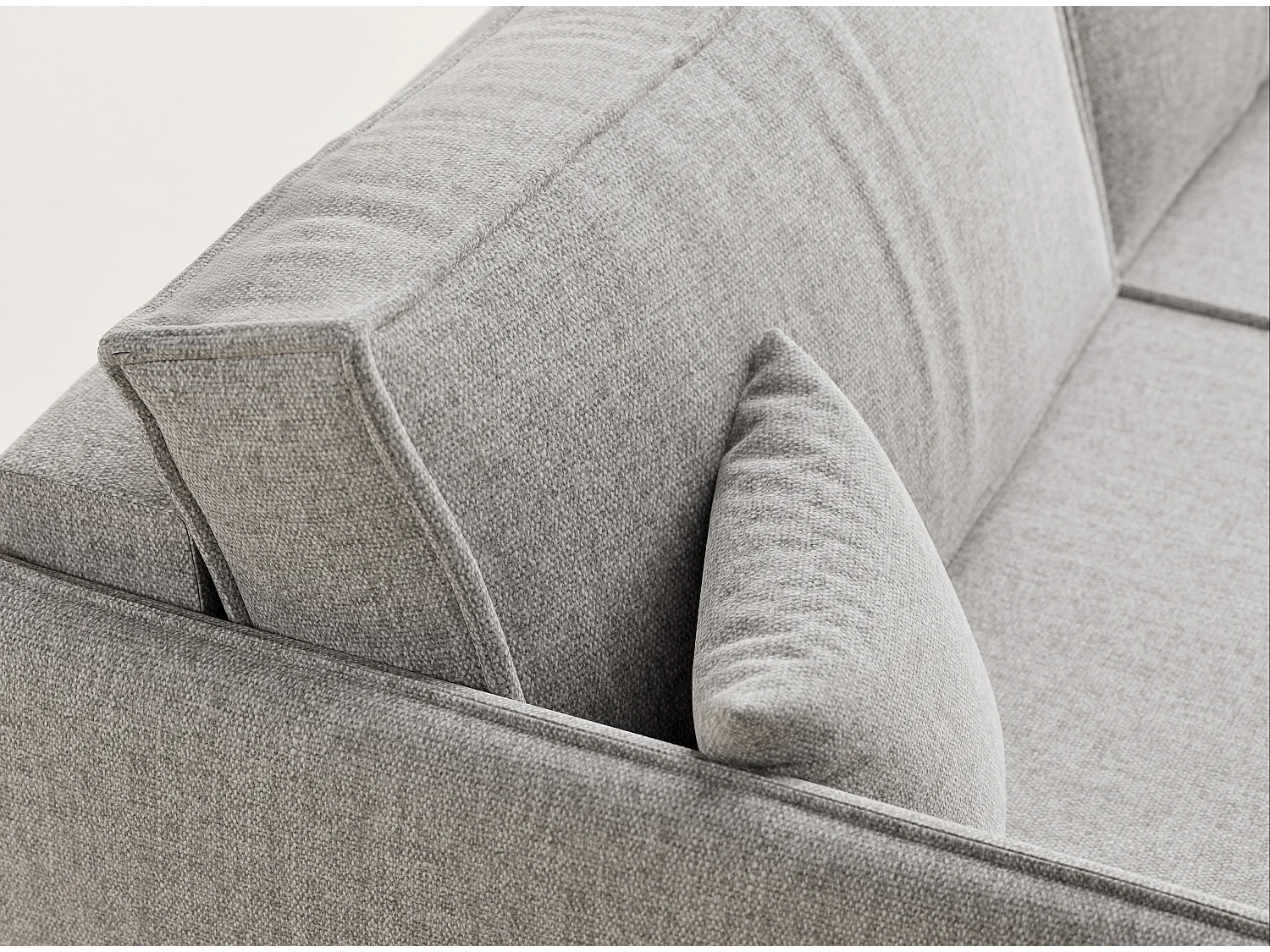 Canapé 3 places convertible en tissu tressé beige gris OBRA