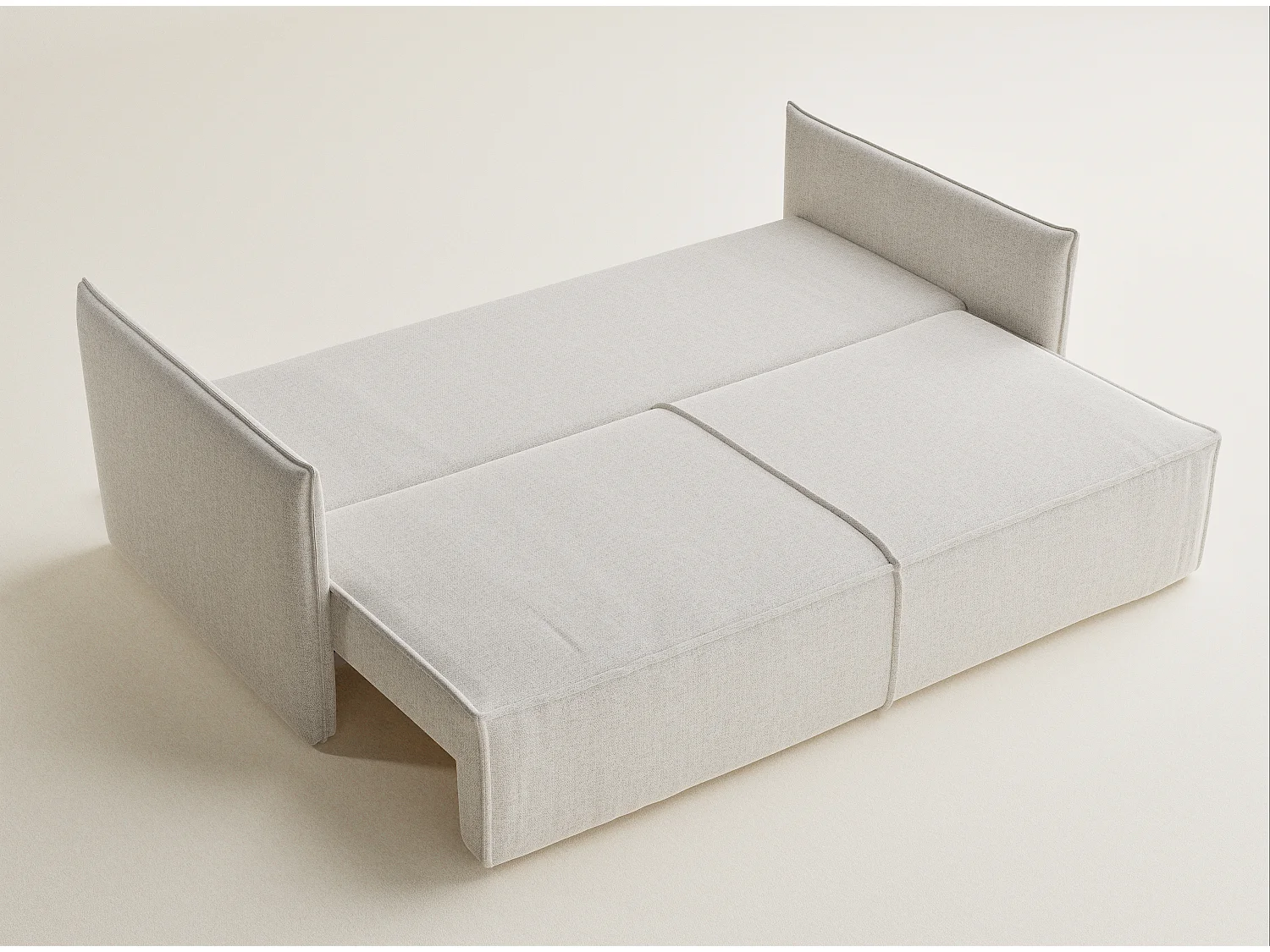 Canapé 3 places convertible en tissu tressé hellbeige OBRA