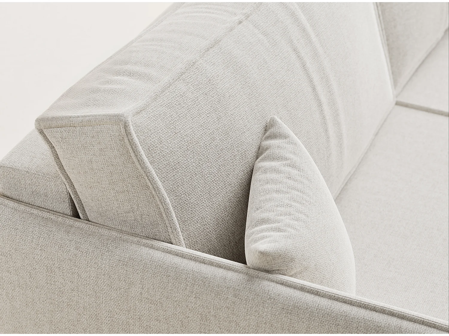 Canapé 3 places convertible en tissu tressé hellbeige OBRA