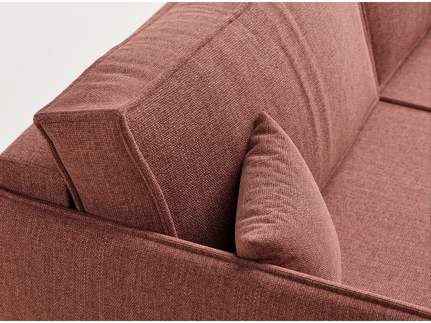 Canapé 3 places convertible en tissu tressé corail OBRA