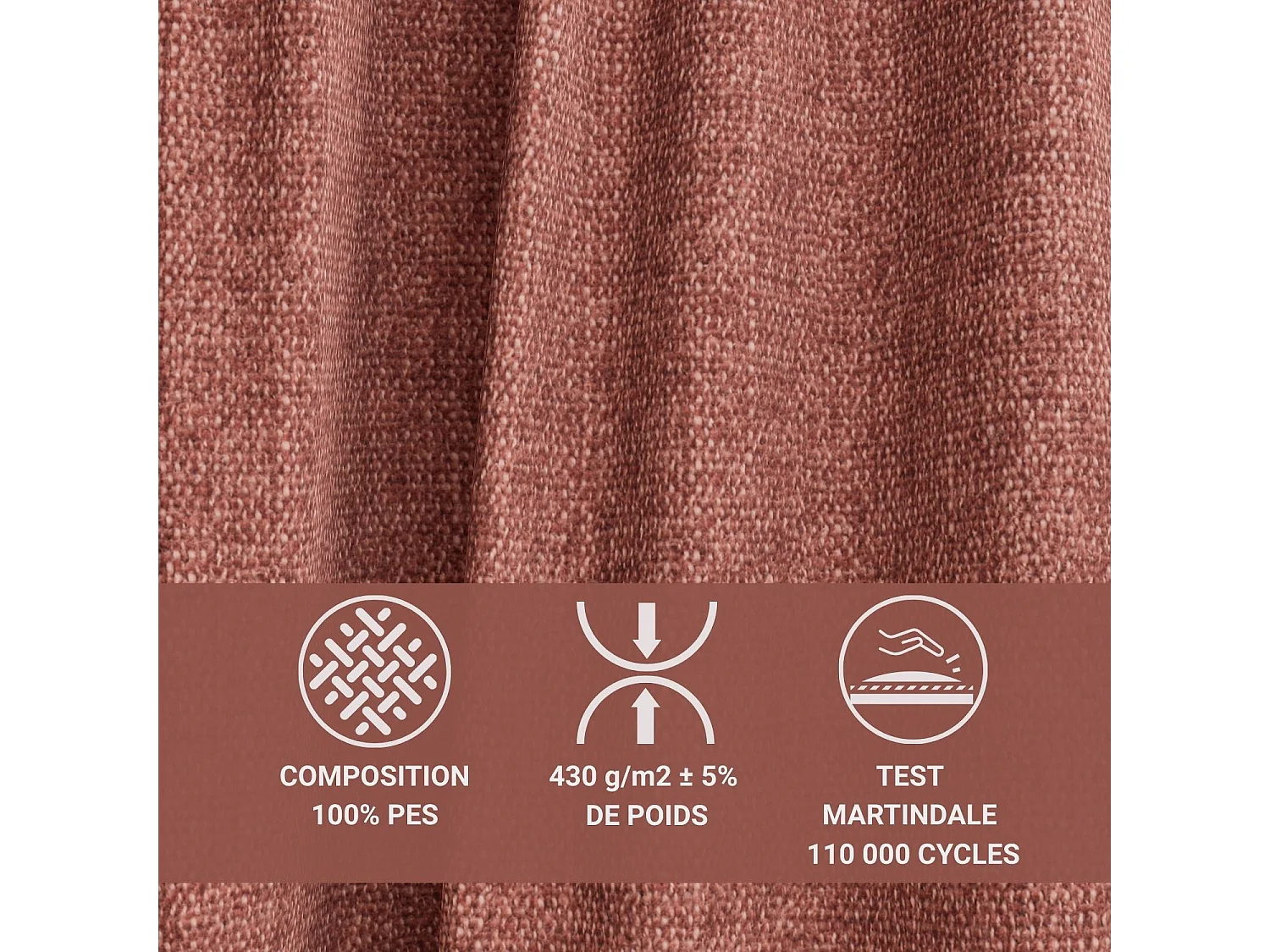 Canapé 3 places convertible en tissu tressé corail OBRA