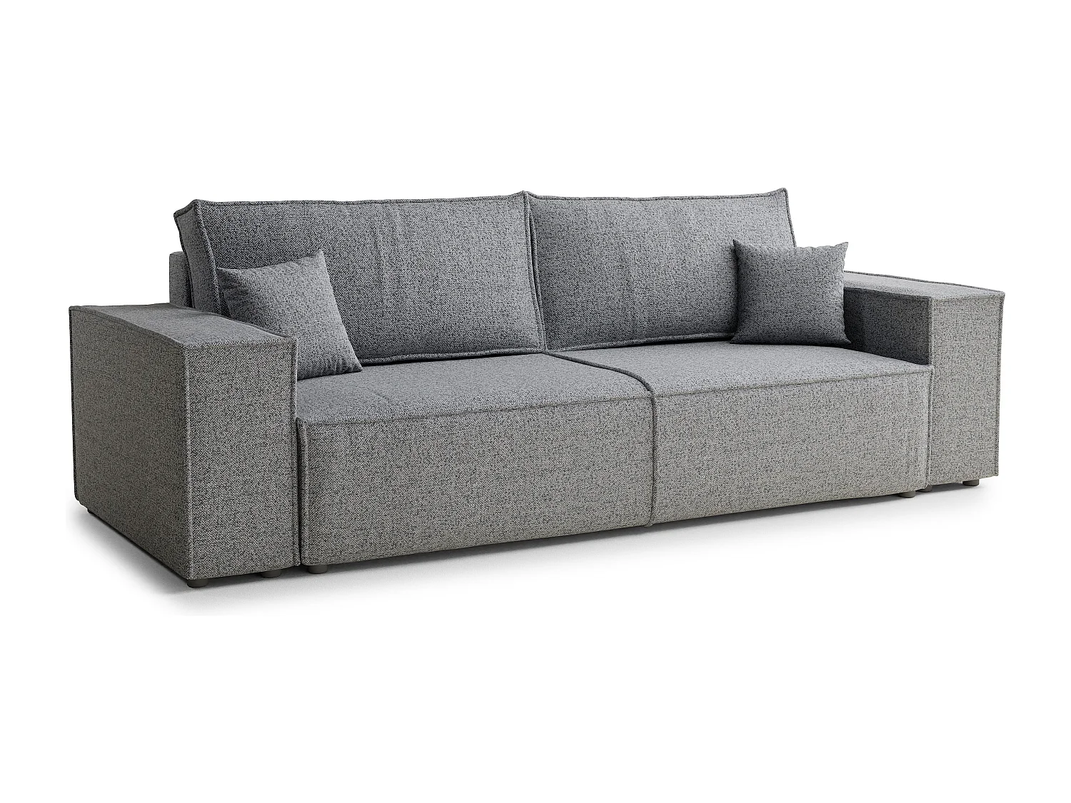 Canapé 3 places convertible en tissu tressé gris clair MILOS