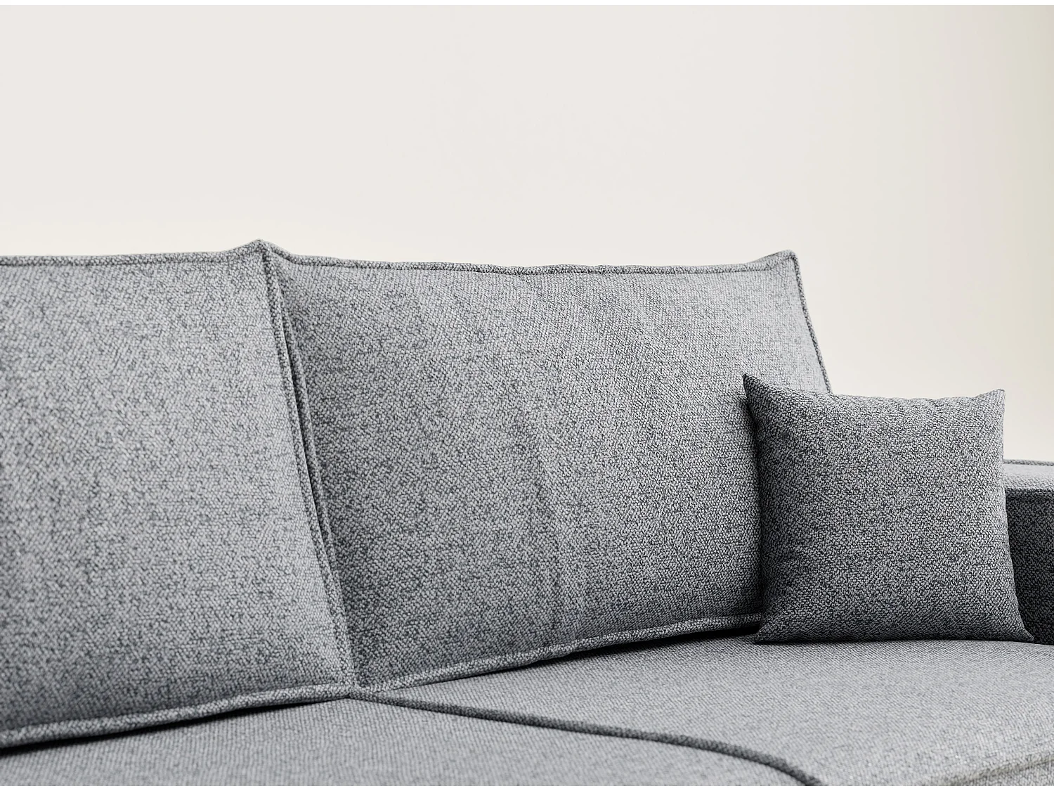 Canapé 3 places convertible en tissu tressé gris clair MILOS