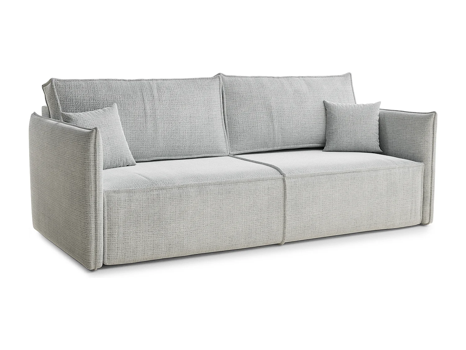 Canapé 3 places convertible en tissu chenille gris OBRA