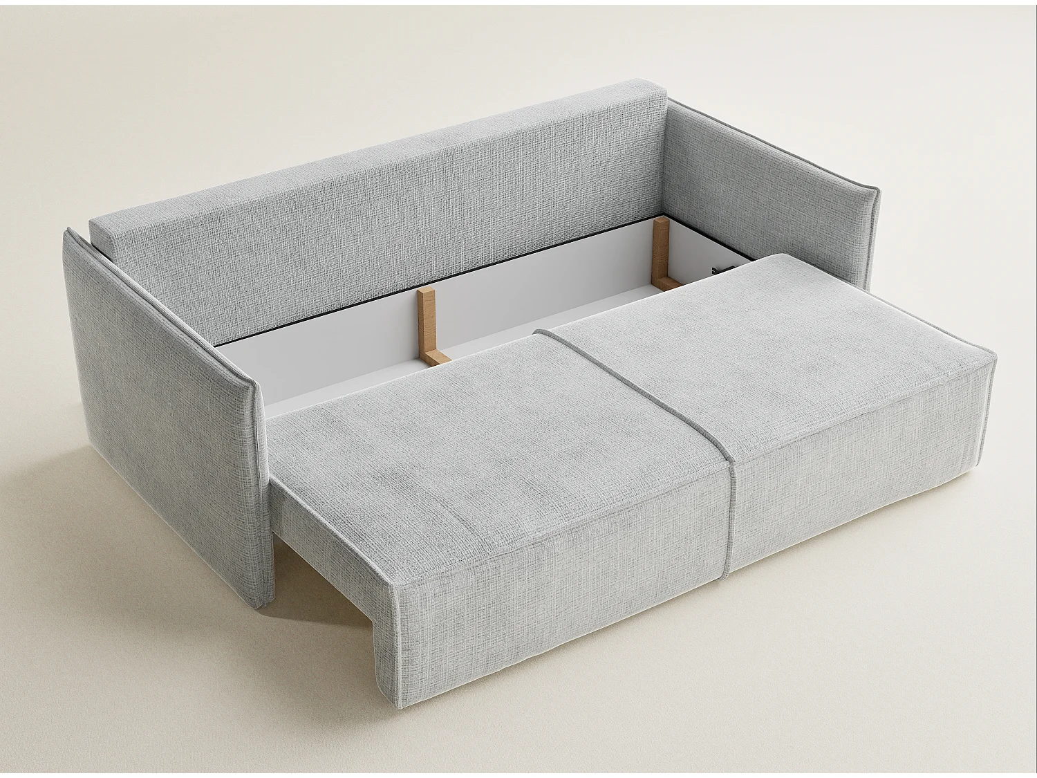 Canapé 3 places convertible en tissu chenille gris OBRA